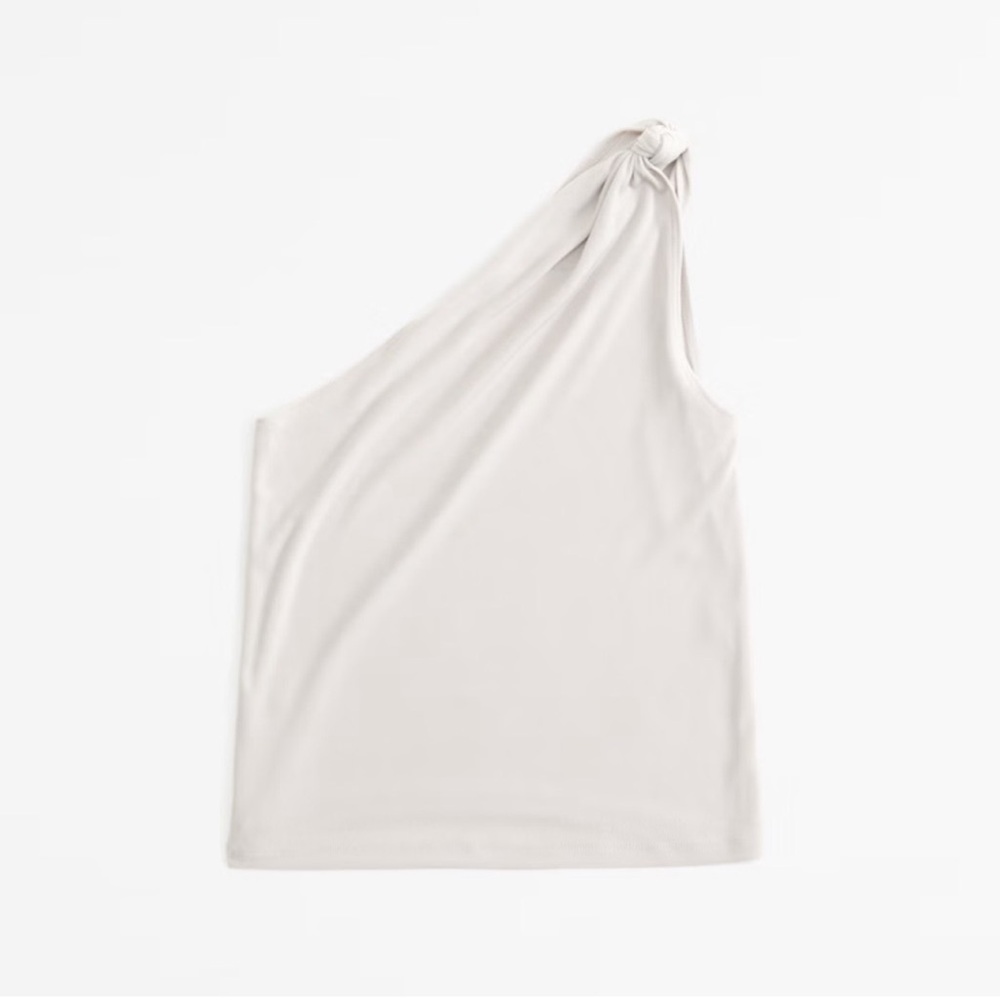 Abercrombie and Fitch Asymmetrical Glossy Rib Knotted Top
